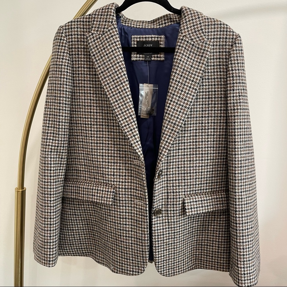 J. Crew Houndstooth Wool Blazer